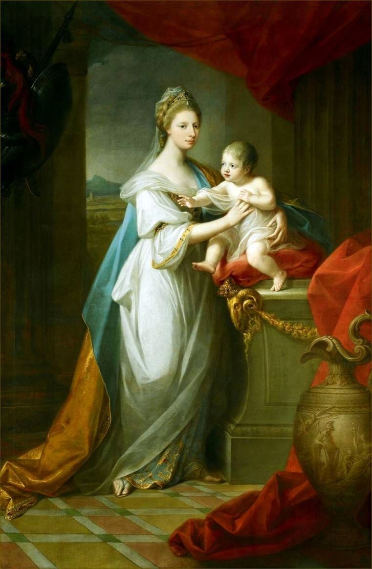 공주님의 웨일즈 아우구스투스 하노버와 그녀의 아들   안젤리카 카프만