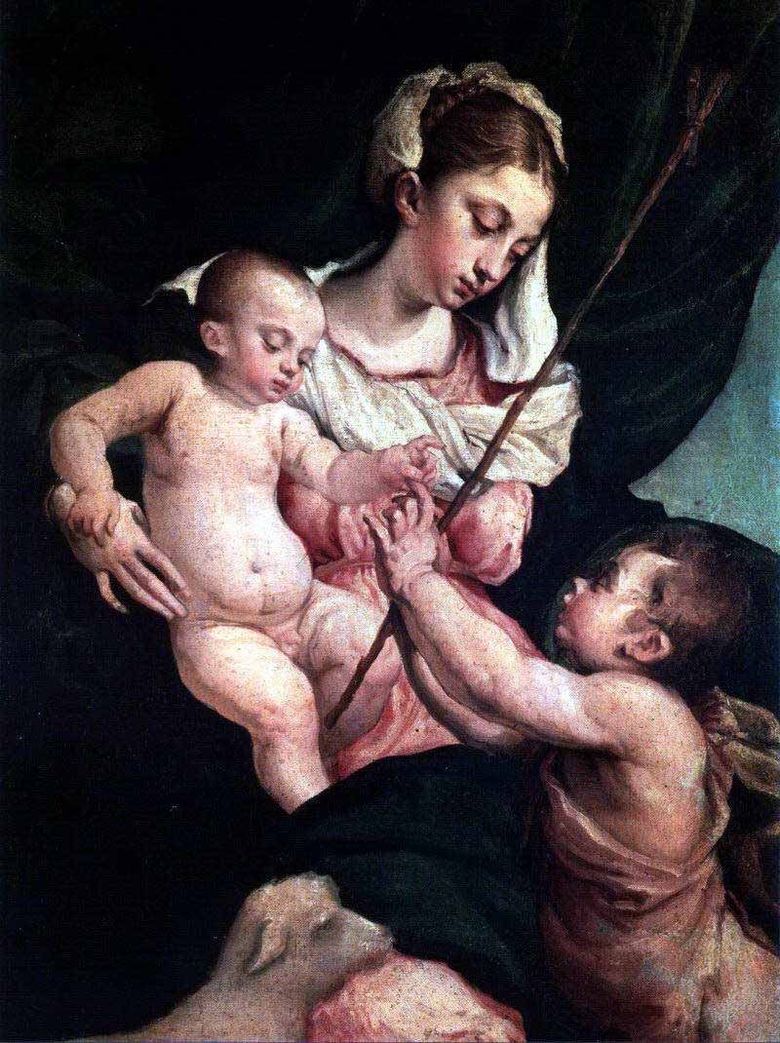 마돈나와 침례 요한과의 자녀   Jacopo Bassano