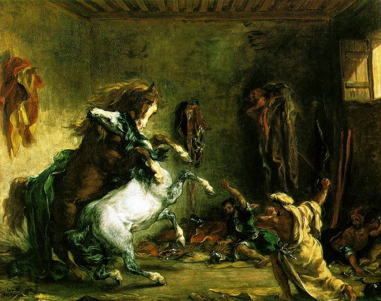 아라비아 말의 싸움   Eugene Delacroix