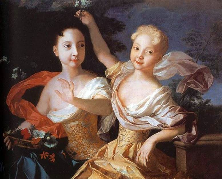 Tsarevna 안나 Petrovna과 Elizaveta Petrovna   루이 Caravaque의 초상화