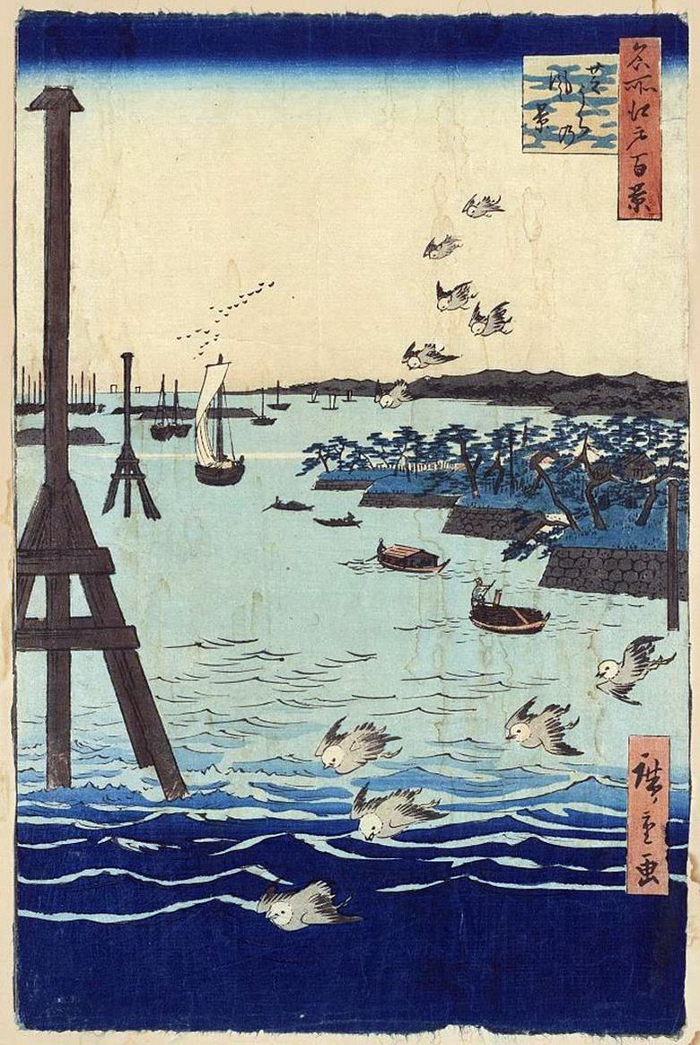 시바 우라 베이. 회화, 그래픽, 일본 주제, 풍경 Utagawa Hiroshige
