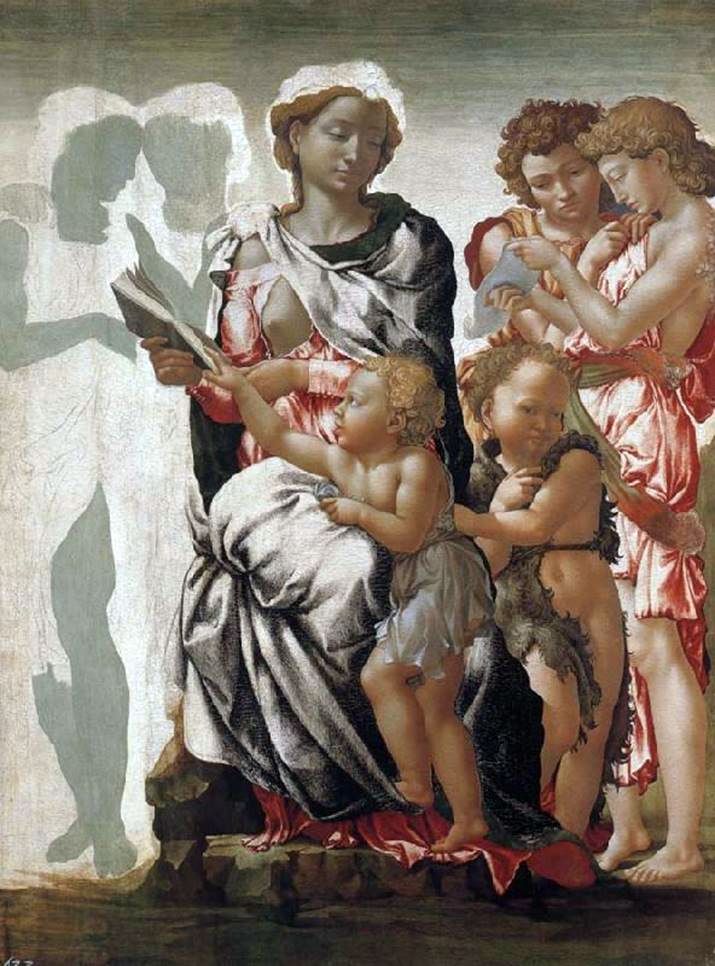 마돈나와 아이, 세례 요한과 천사들   미켈란젤로 부오나 로티
